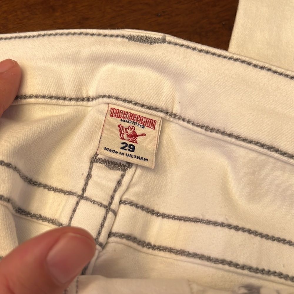True Religion Super Skinny Ankle Optic White Gray Anvl SN size 29 NWT - Picture 10 of 14